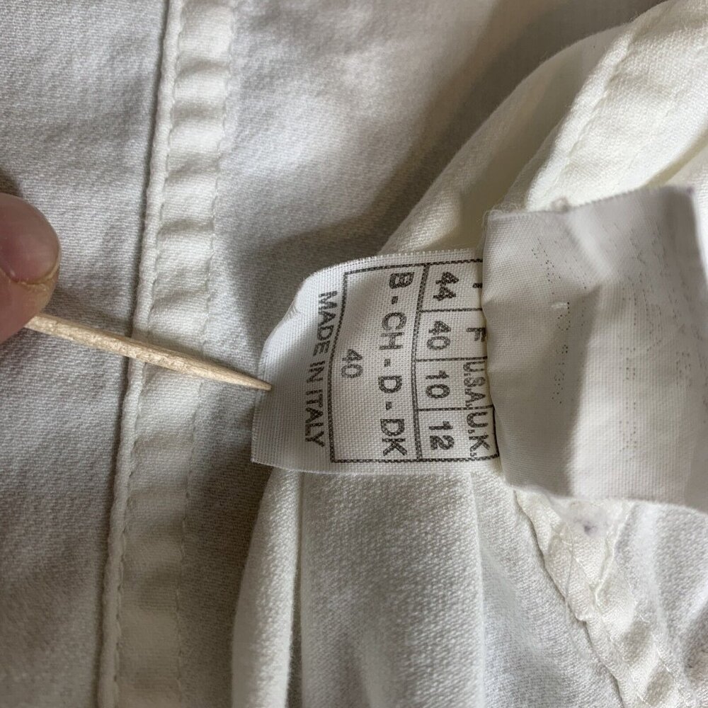 Emilio Pucci Firenze Jacket Womans Size 10 White Denim Stretch Made in Italy - Picture 13 of 15